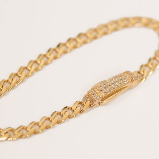 Zircoin Lock Cuban Bracelet
